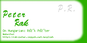 peter rak business card